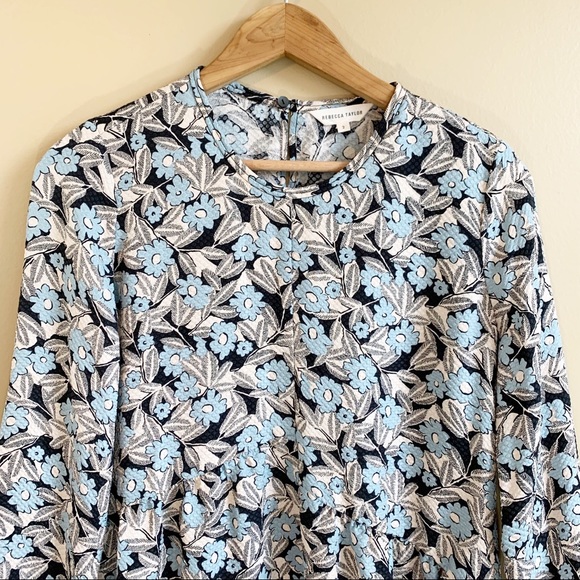 REBECCA TAYLOR 100% silk floral blouse RELISTED - Picture 2 of 14